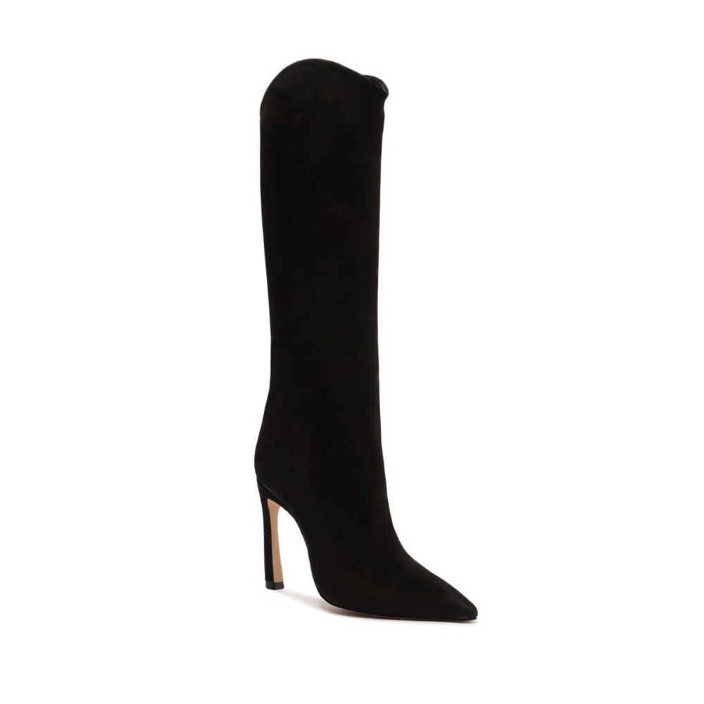Schutz Black Suede Knee High Boots